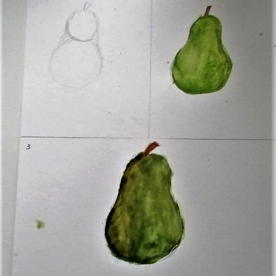 Выставка работ учащихся изостудии «Акварель» по мастер-классам Ирины Ломакиной