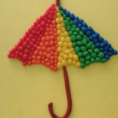 Изготовление картин из пластилина «Пластилиновый зонтик» Работы учащихся изостудии «Акварель»