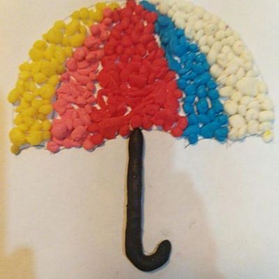 Изготовление картин из пластилина «Пластилиновый зонтик» Работы учащихся изостудии «Акварель»