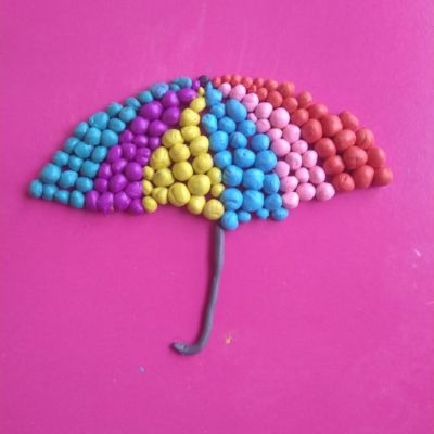 Изготовление картин из пластилина «Пластилиновый зонтик» Работы учащихся изостудии «Акварель»
