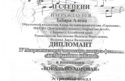 Достижения музыкальной студии «Гармония» за 2019-2020 учебный год