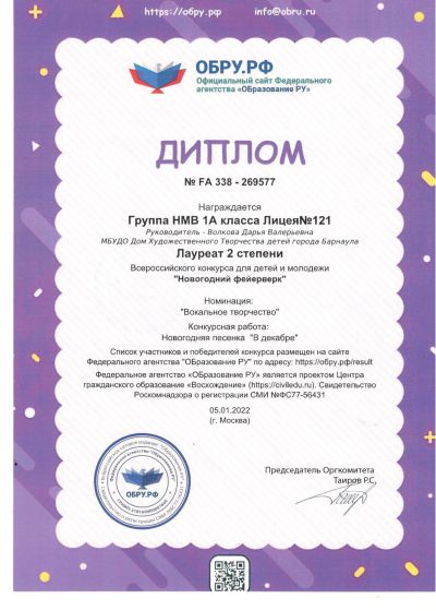 Достижения коллектива 2021-2022 учебный год