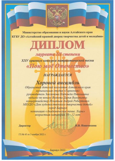 Достижения коллектива 2021-2022 учебный год