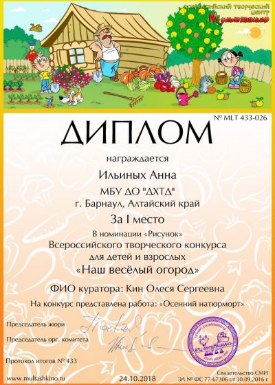 Достижения обучающихся студии изобразительного творчества «Палитра»Дома художественного творчества детей за 2018-2019 учебный год