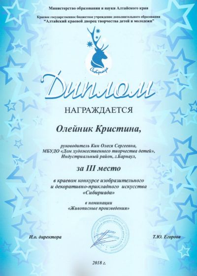Достижения обучающихся студии изобразительного творчества «Палитра»Дома художественного творчества детей за 2018-2019 учебный год