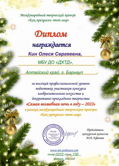 Достижения педагога студии изобразительного творчества «Палитра»Дома художественного творчества детей 