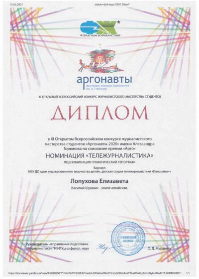 Достижения студии тележурналистики Панорама + за 2019-2020 учебный год