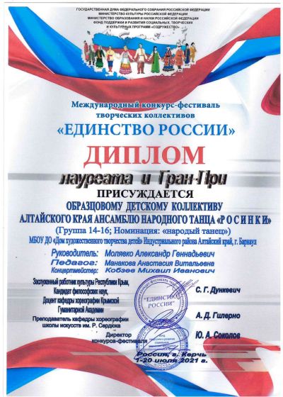 Достижения коллектива на фестивале «Морошка»
