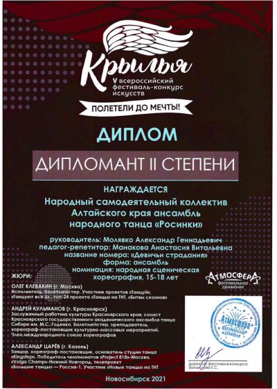 Достижения коллектива на фестивале «Морошка»
