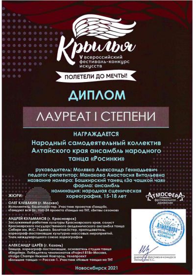 Достижения коллектива на фестивале «Морошка»