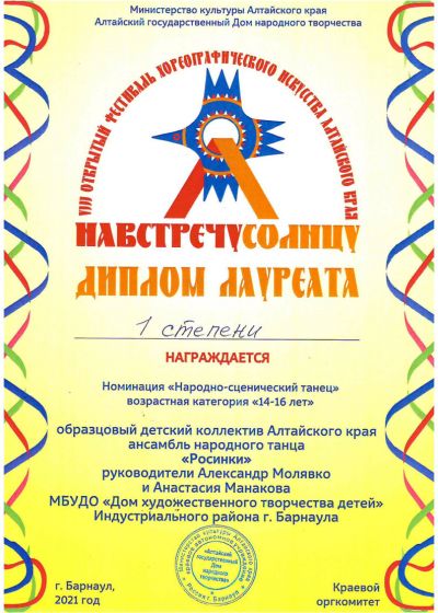 Достижения коллектива на фестивале «Морошка»