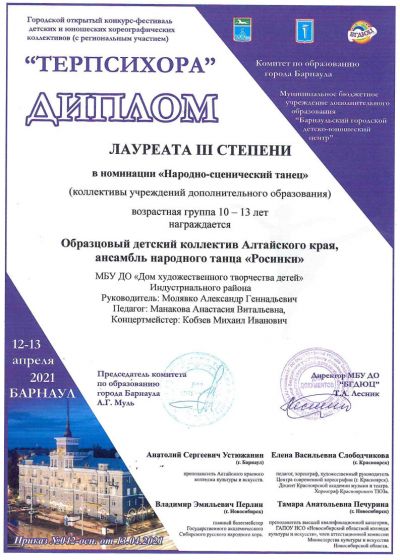 Достижения коллектива на фестивале «Морошка»