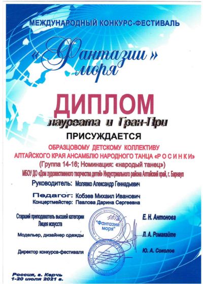 Достижения коллектива на фестивале «Морошка»