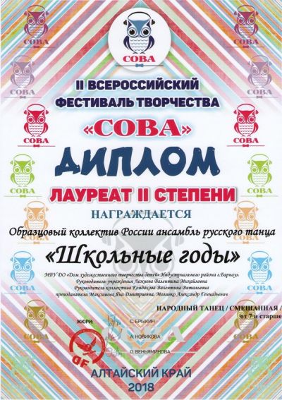 Достижения коллектива за 2017-2018 гг.