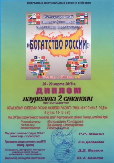 Достижения коллектива за 2017-2018 гг.