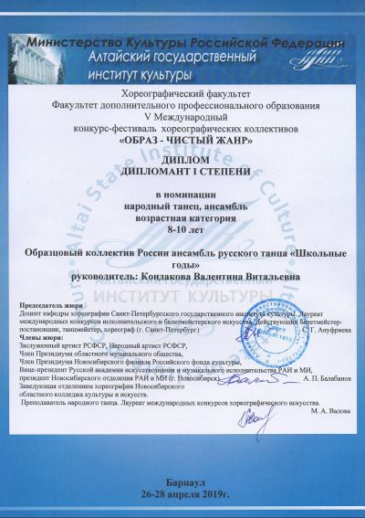 Достижения коллектива 2018-2019 учебный год