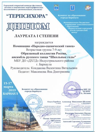 Достижения коллектива 2018-2019 учебный год