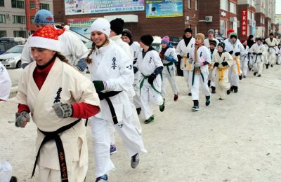 Новогодняя акция школы каратэ Тикара додзё дома художественного творчества детей Барнаула